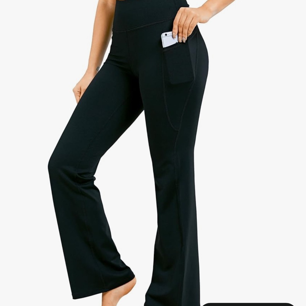 Long Black Flare Yoga Pants